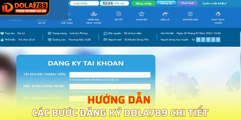 Hướng dẫn cách thức đăng ký tài khoản DOLA789 dễ dàng